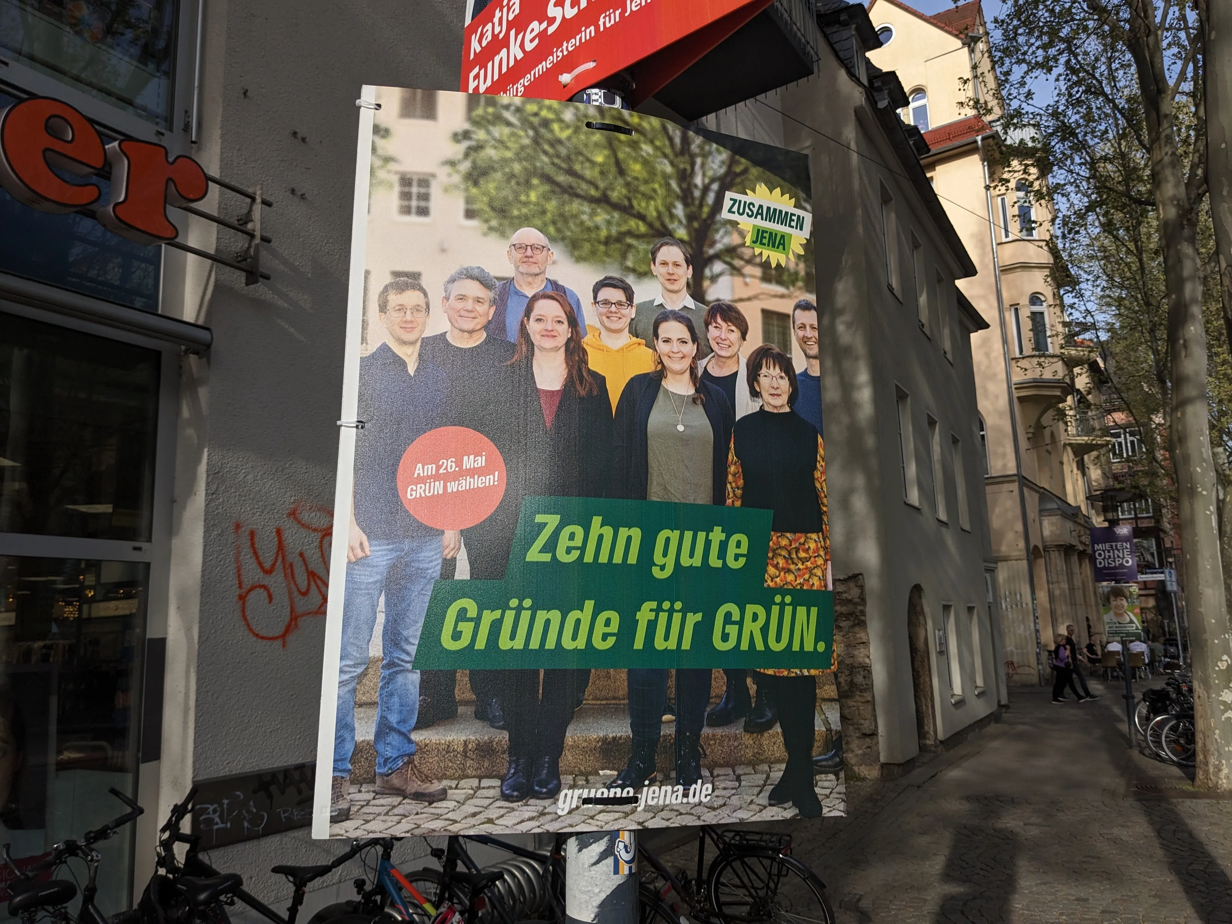 Wahlplakat der Grünen in Jena