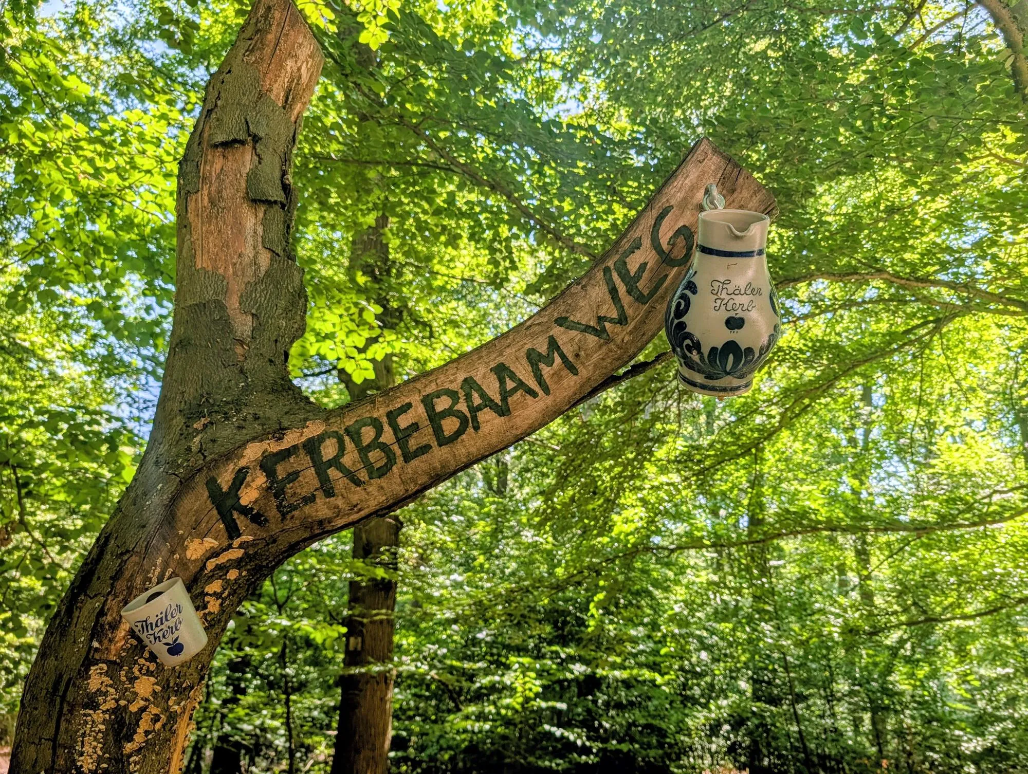 Wegweiser mit Apfelwein-Krug