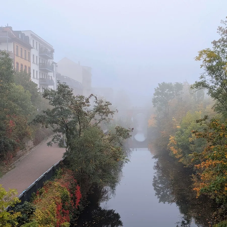 Morgennebel am Karl-Heine-Kanal